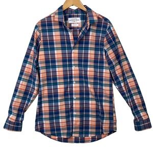 Mizzen + Main Blue Peach Potomac Long Sleeve Leeward Collection Shirt Size Large